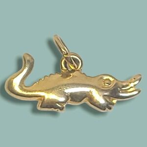 Vintage Gold Tone‎ Alligator Crocodile Charm